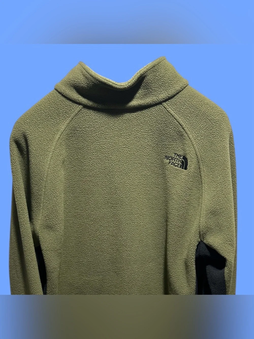 The North Face Olive Green & Black Full Zip Fleece Jacket Men’s XL